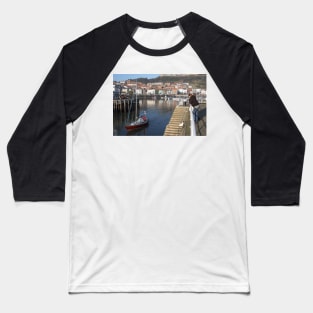 The Ayesha leaves harbour, Scarborough, UK Baseball T-Shirt